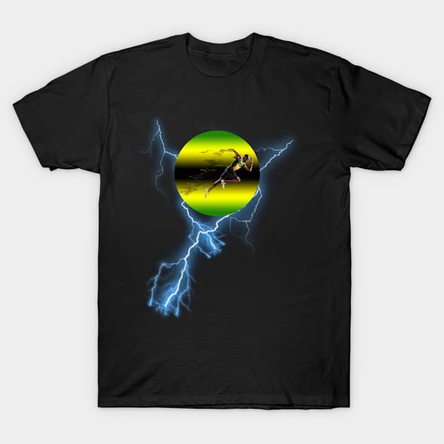 Bolt - Jamaican Olympic Sprinter Design T-Shirt by Athenis